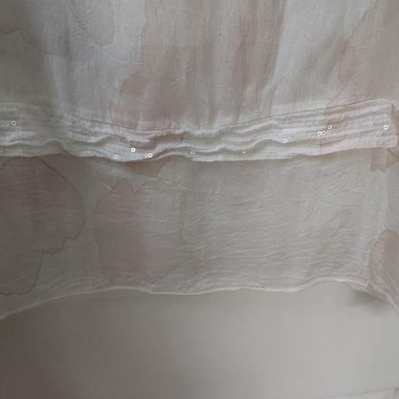 Via Veneto 🤍Made in Italy🤍 Silk Blend Flowy Boho Top ~ Size L - Picture 10 of 14